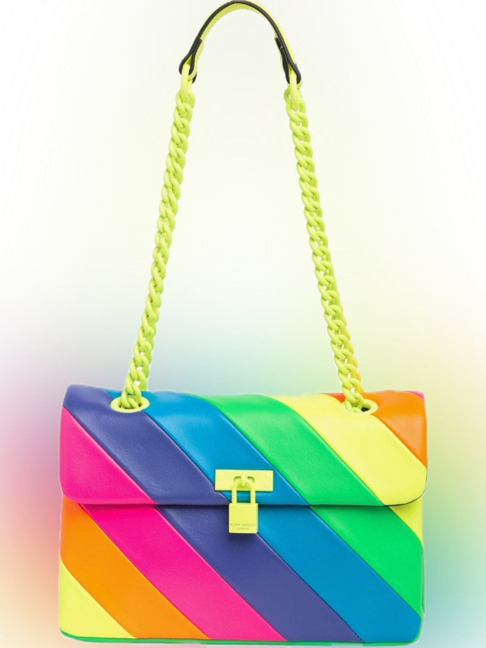 NEW Kurt Geiger Brixton Rainbow Convertible Bag Crossbody or Shoulder Leather